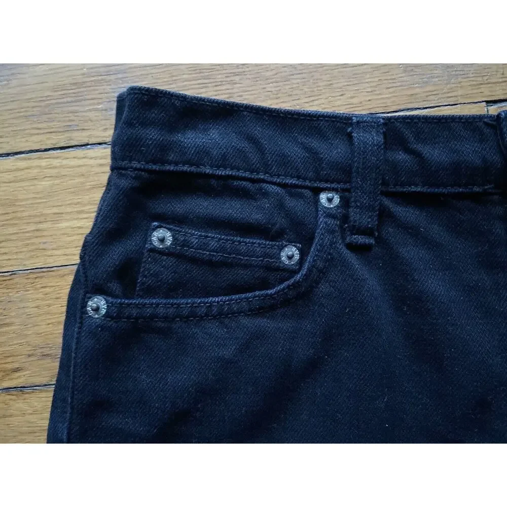 CARMAR Black Distressed Button Fly Cut-Off Denim Shorts sz 28